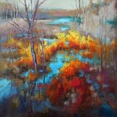 Autumn's Pond Song 30x30